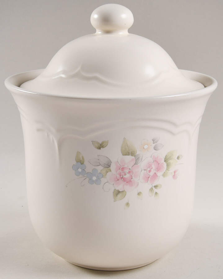 Tea Rose Extra Large Canister & Quote Lid by Pfaltzgraff-1