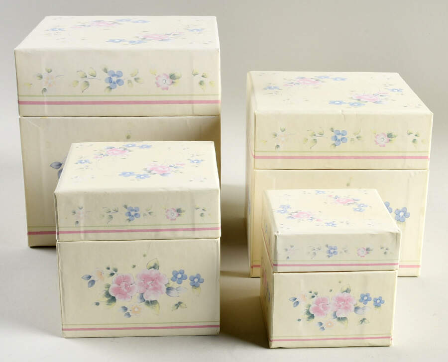 Tea Rose Paper Nesting Boxes - Set of 4 by Pfaltzgraff-1