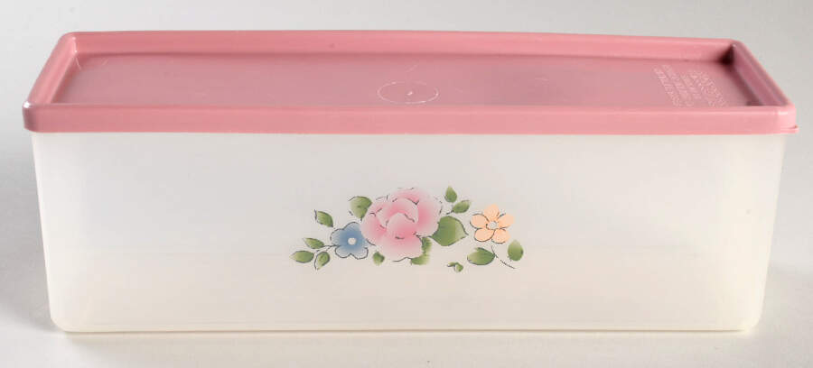 Tea Rose 9" Plastic Rectangular Storage Box by Pfaltzgraff-1