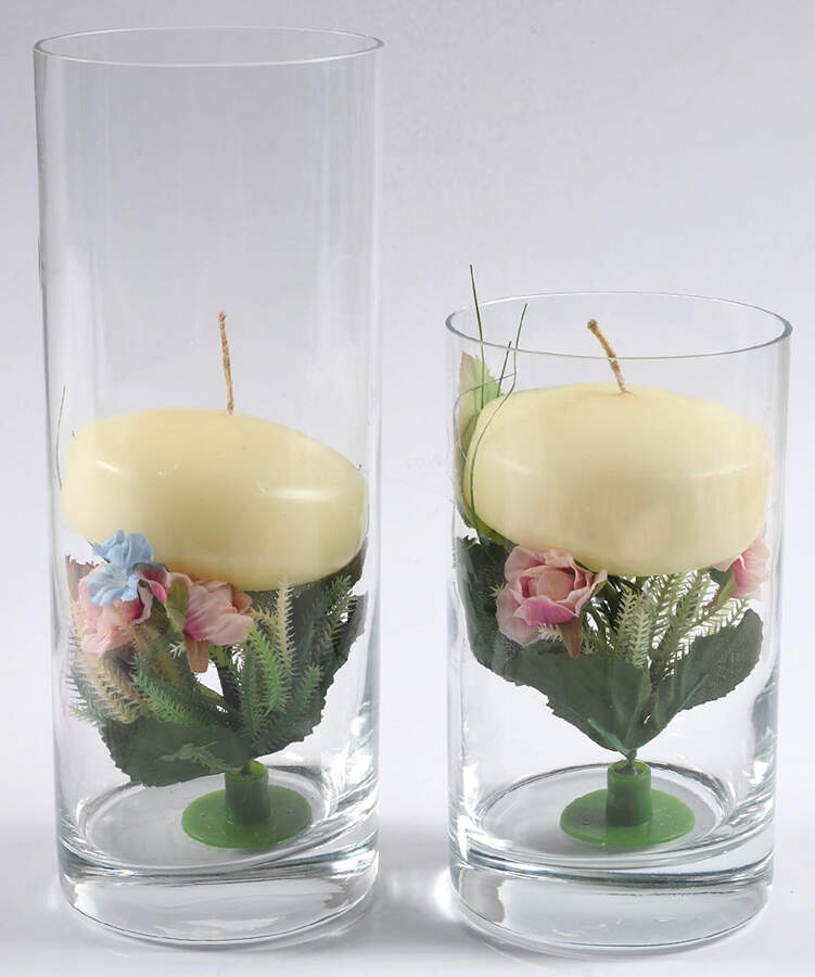 Tea Rose (5 Piece) Glass Candle/Vase Centerpiece Kit by Pfaltzgraff-1