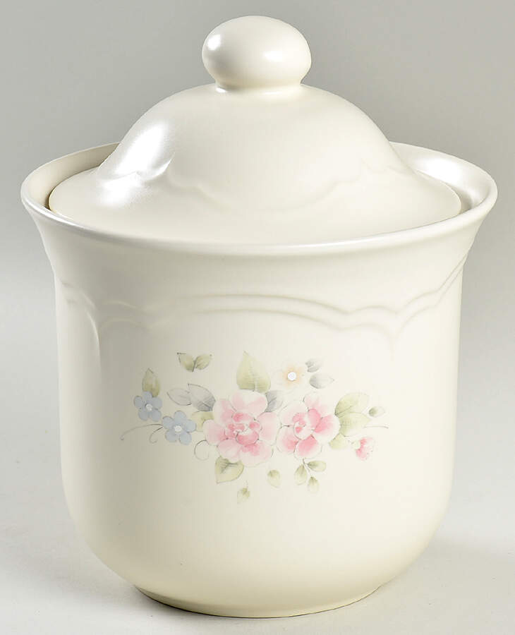 Tea Rose Medium Canister & Lid without Seal Ring by Pfaltzgraff-1