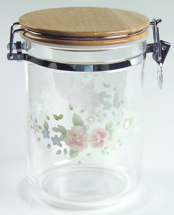 Tea Rose Medium Acrylic Storage Jar & Lid by Pfaltzgraff-1