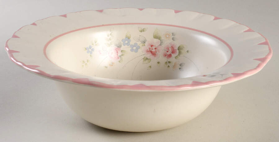 Tea Rose 9" Flower Shape Round Vegetable Bowl by Pfaltzgraff-1