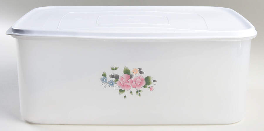 Tea Rose 14" Plastic Rectangular Storage Box by Pfaltzgraff-1