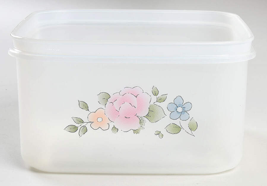 Tea Rose 5" Plastic Container No Lid by Pfaltzgraff-1
