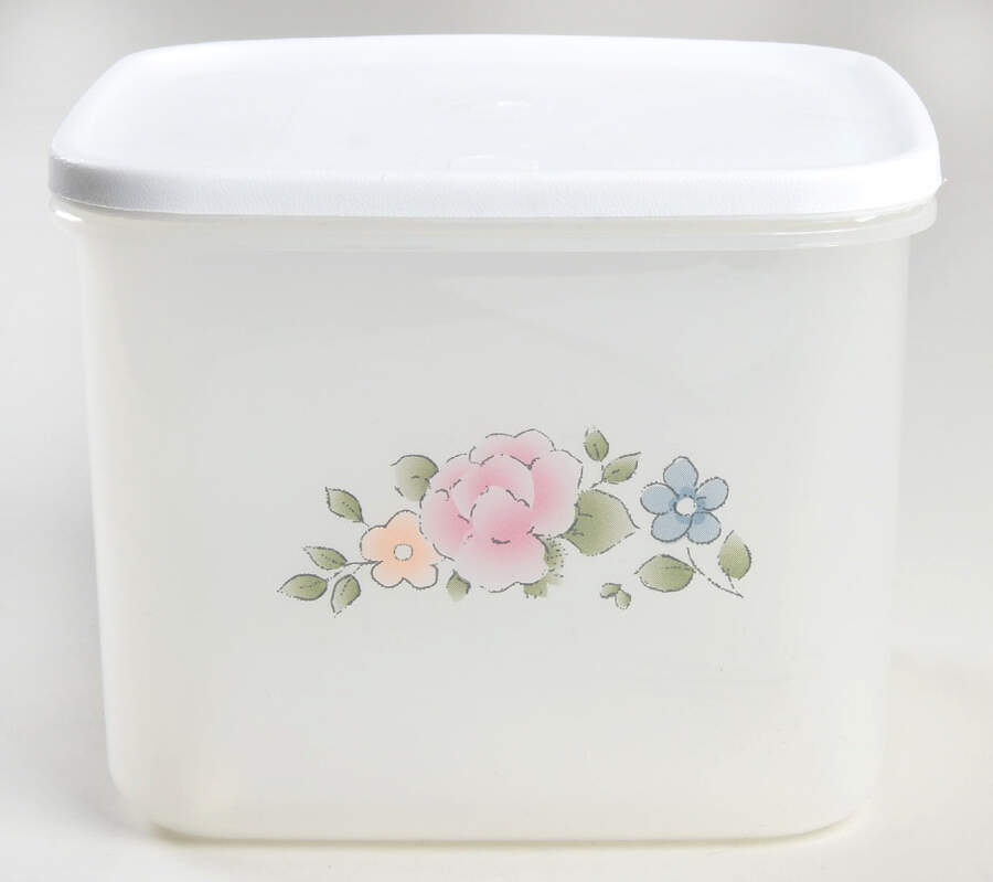 Tea Rose 6" Square Plastic Storage Box No Lid by Pfaltzgraff-1