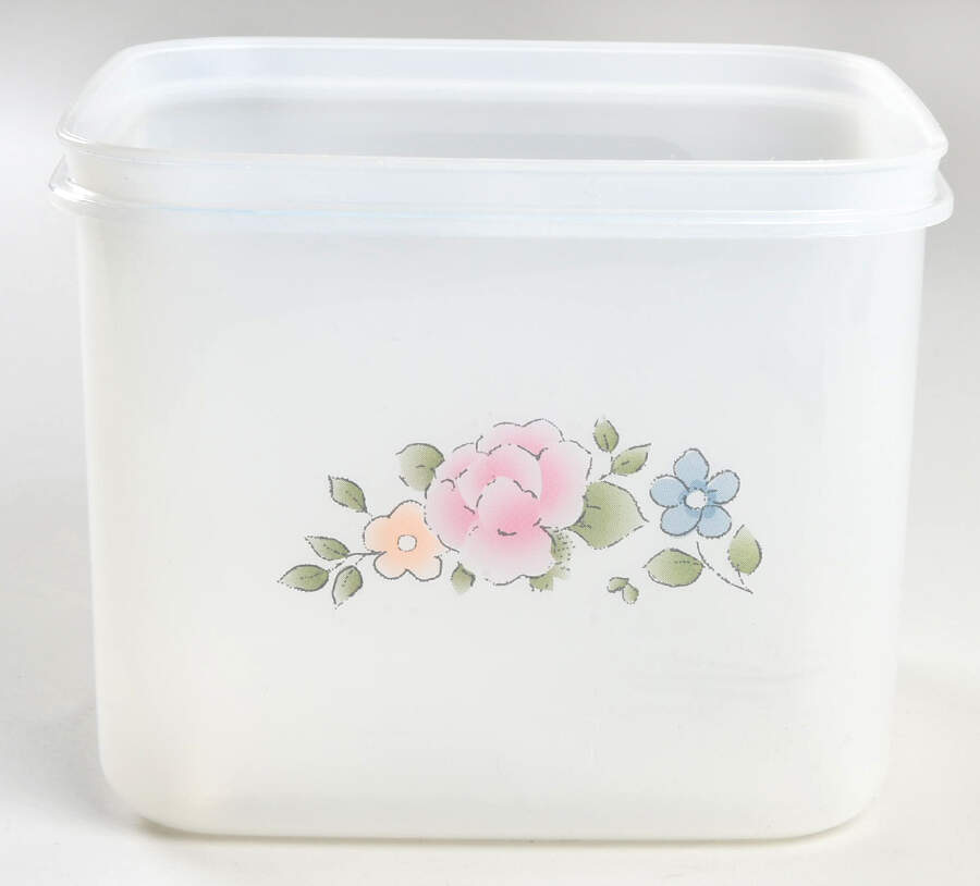 Tea Rose 4" Square Plastic Storage Box No Lid by Pfaltzgraff-1