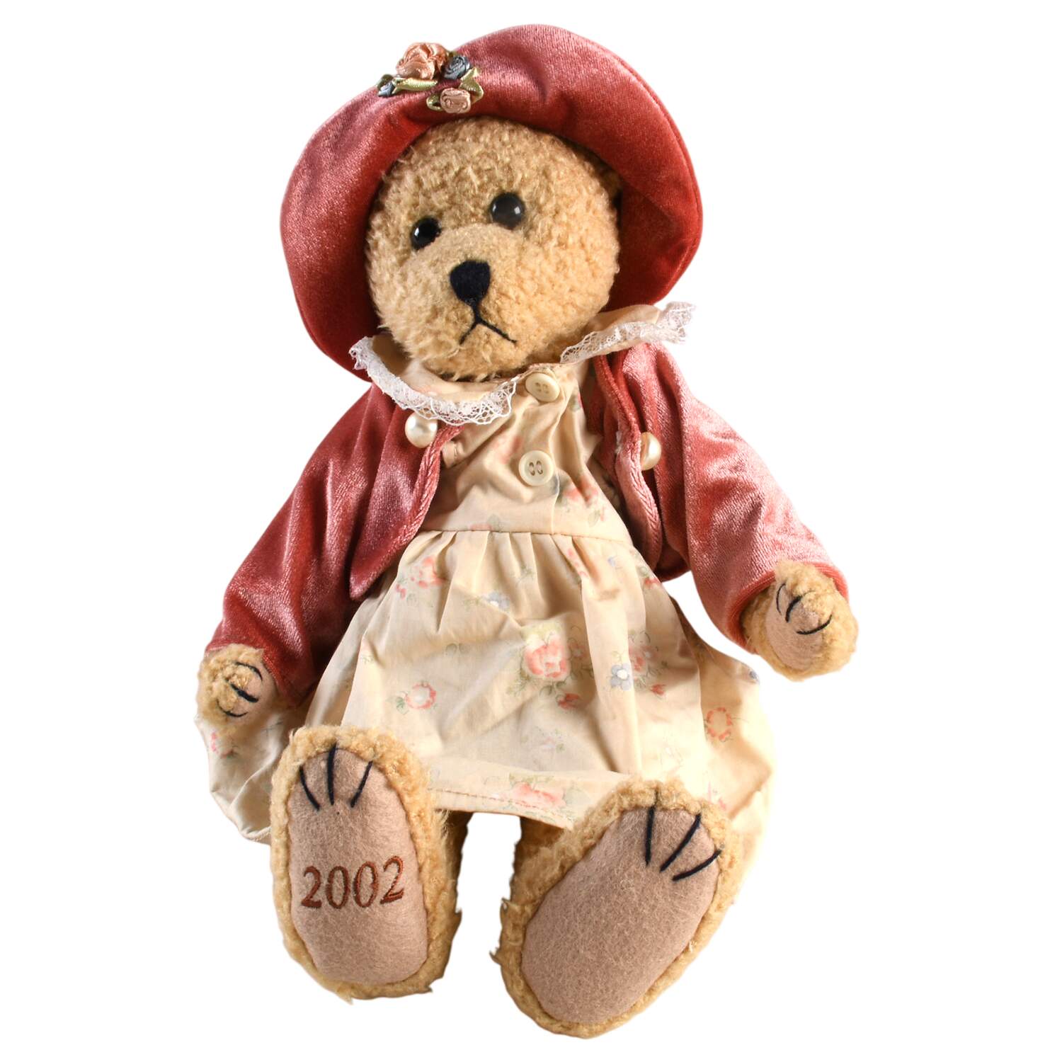 Tea Rose Dated Plush Teddy Bear by Pfaltzgraff-1