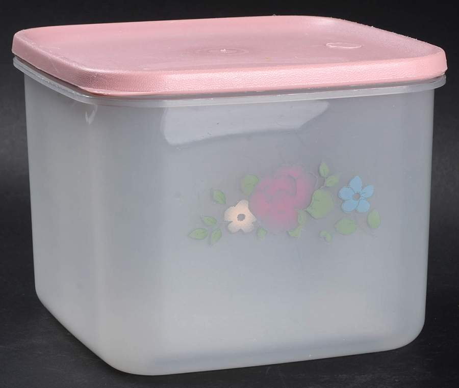 Tea Rose 4" Square Plastic Storage Box by Pfaltzgraff-1