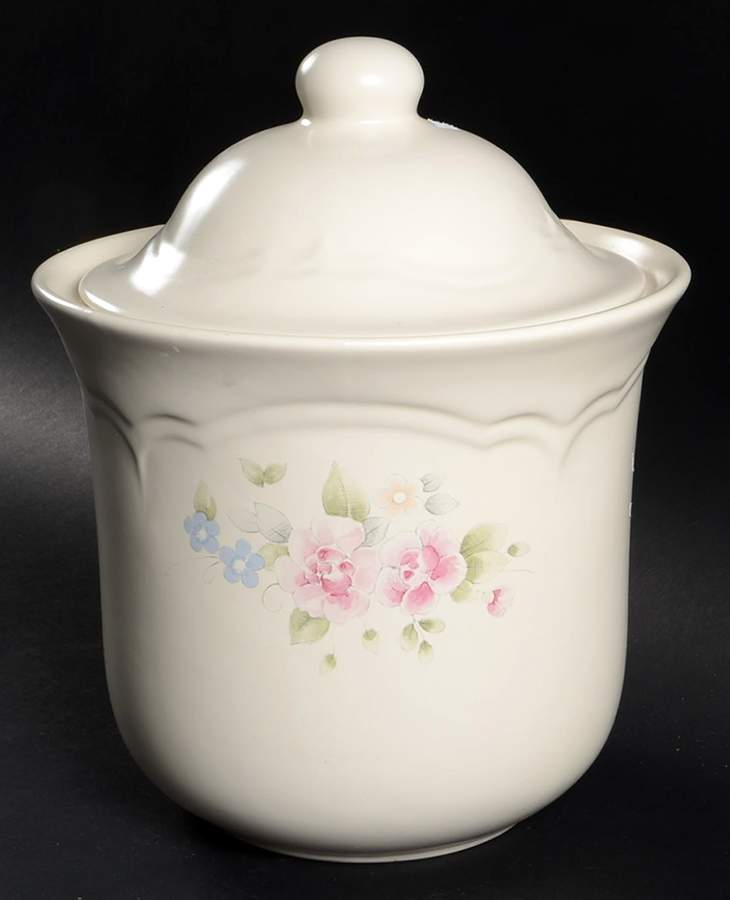 Tea Rose Extra Large Canister & Lid with Seal Ring by Pfaltzgraff-1