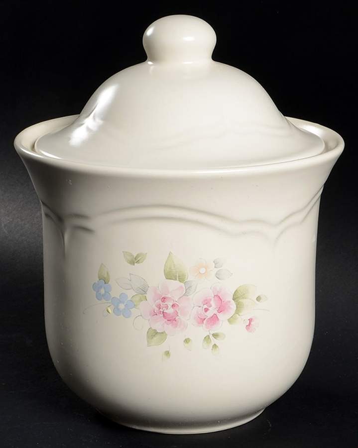Tea Rose Medium Canister & Lid with Seal Ring by Pfaltzgraff-1