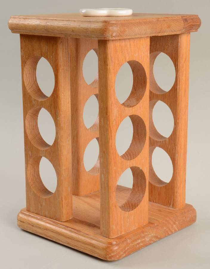 Tea Rose Wood Rack for (13 Pc) Spice Jar/Lazy Susan Set by Pfaltzgraff-1