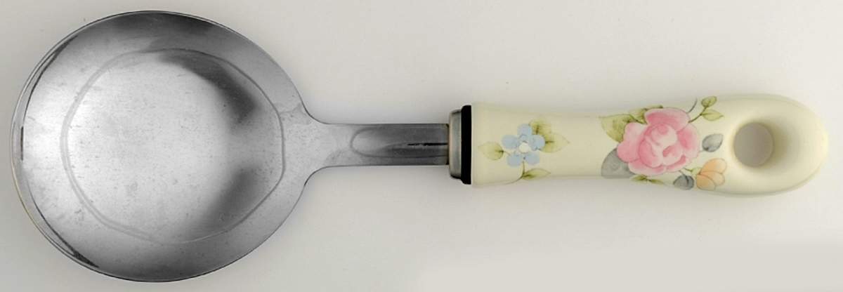 Tea Rose Casserole Spoon with Stainless Bowl by Pfaltzgraff-1