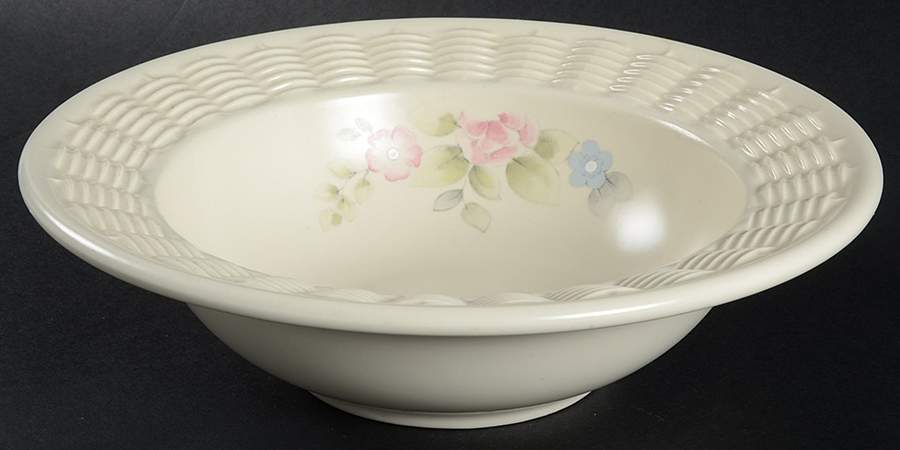 Tea Rose 8" Wicker Bowl by Pfaltzgraff-1