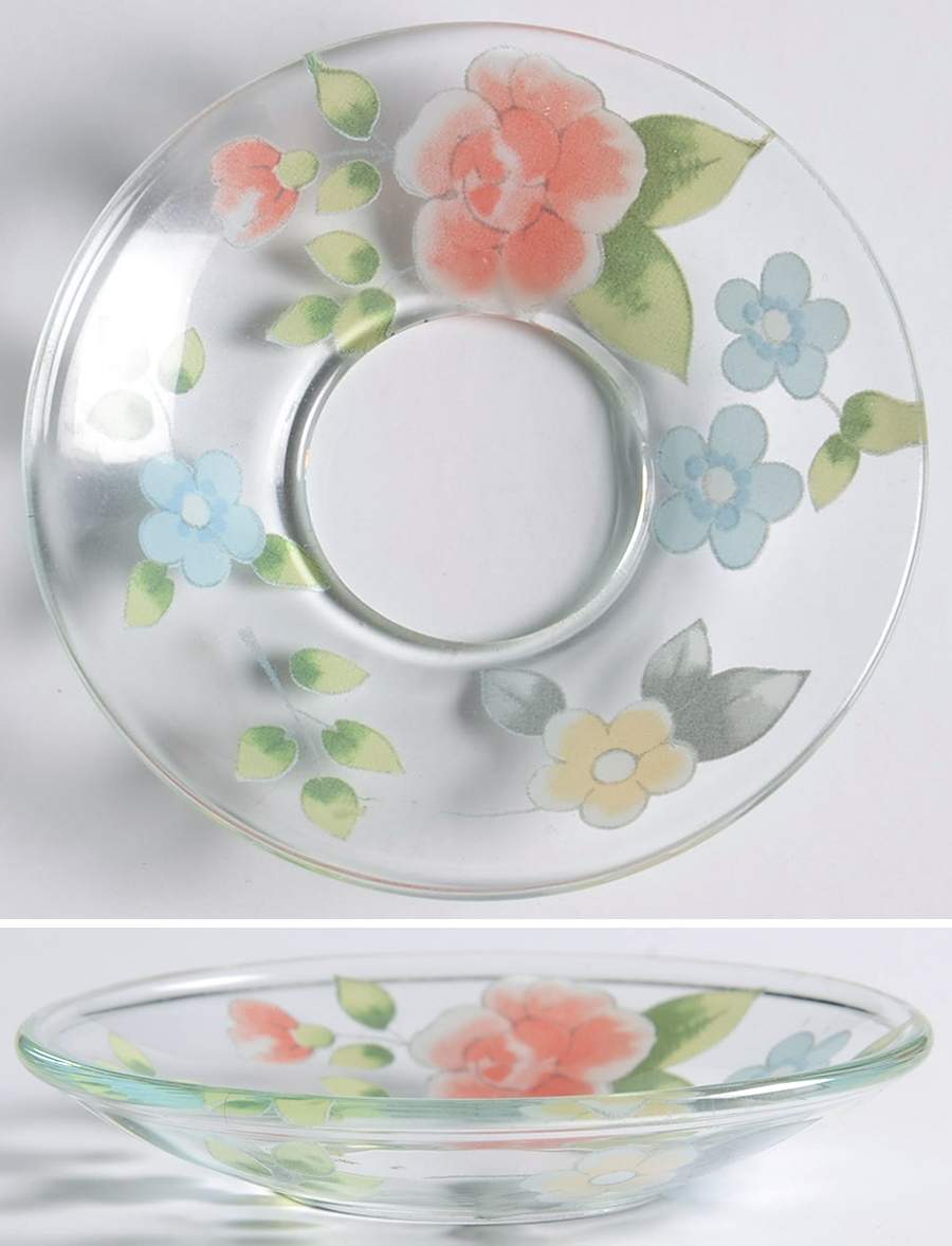 Tea Rose Glassware Bobeche by Pfaltzgraff-1