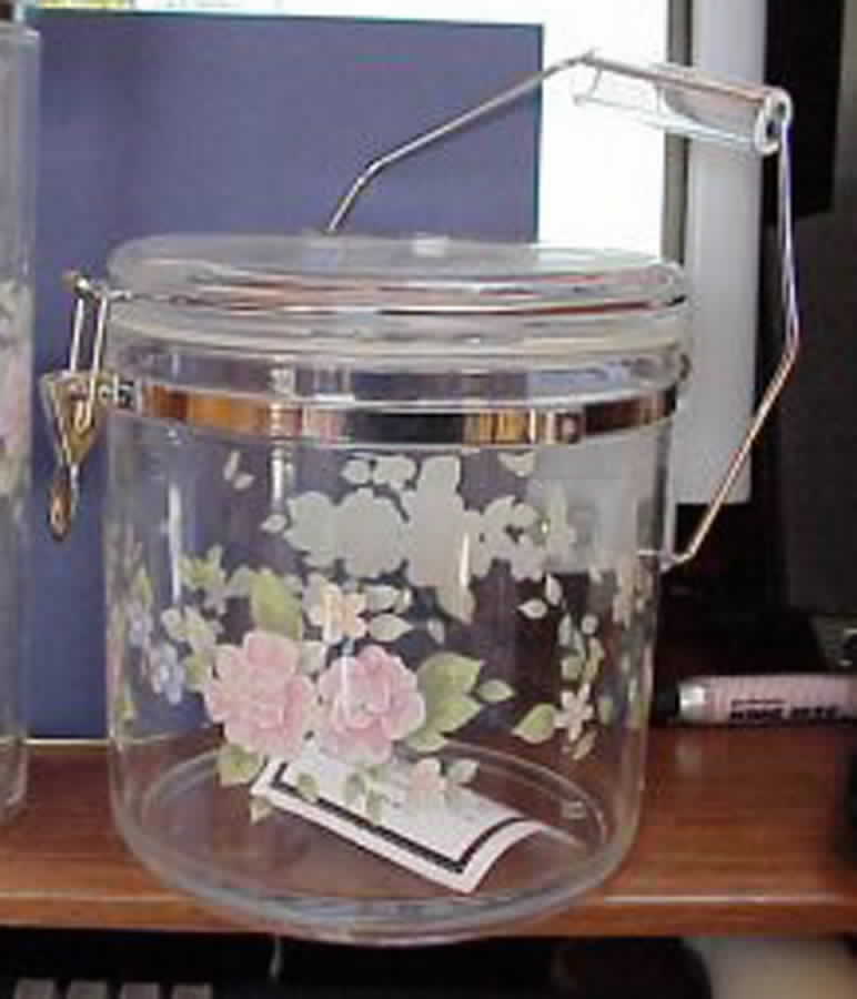 Tea Rose Acrylic Storage Jar/Ice Bucket by Pfaltzgraff-1