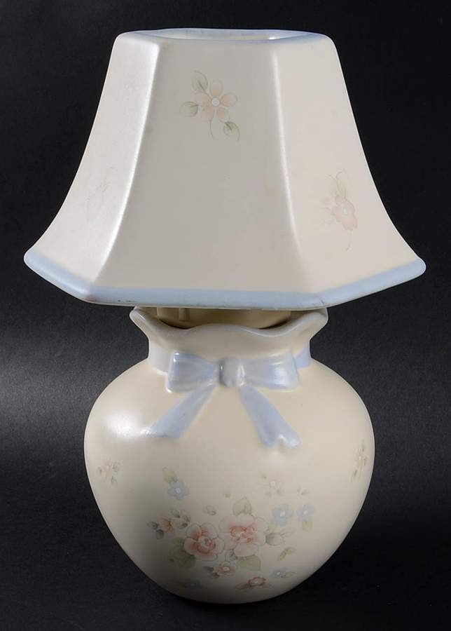 Tea Rose Votive Lamp & Shade by Pfaltzgraff-1