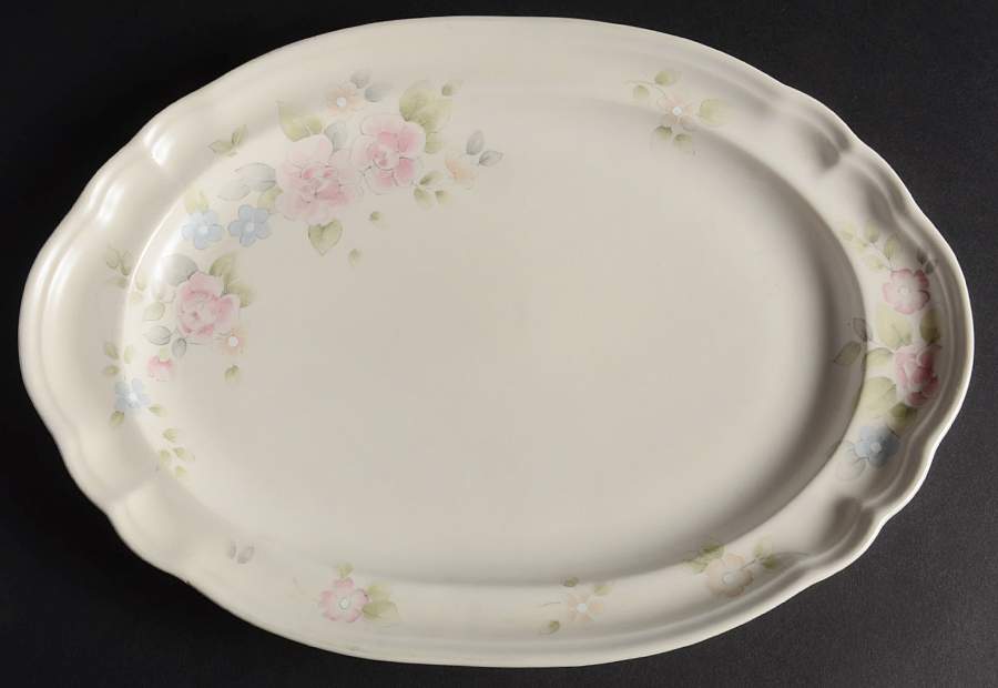 Tea Rose 12" Oval Serving Platter by Pfaltzgraff-1