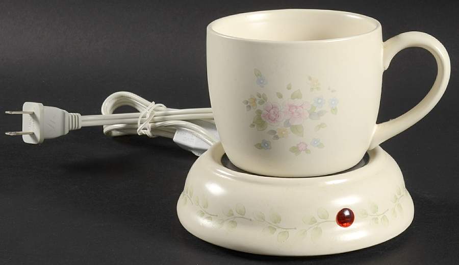Tea Rose 2 Piece Electric Coffee Cup Warmer by Pfaltzgraff-1