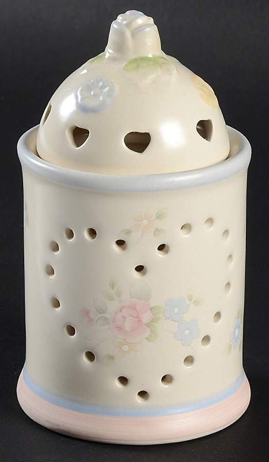 Tea Rose Candle Votive & Lid by Pfaltzgraff-1