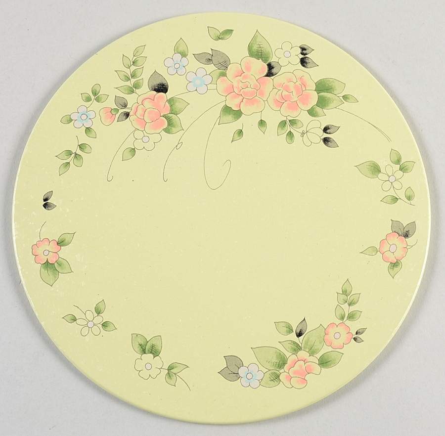 Tea Rose Round Cork Back Trivet by Pfaltzgraff-1