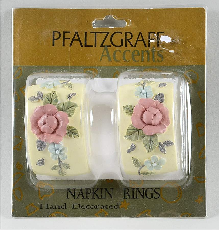 Tea Rose (Set of 2) Resin Napkin Rings by Pfaltzgraff-1