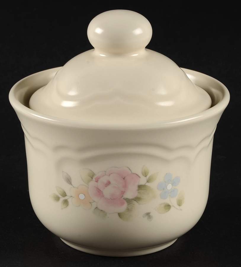 Tea Rose Sugar Bowl & Lid by Pfaltzgraff-1