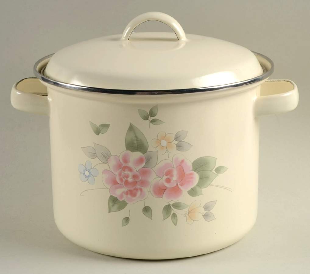 Tea Rose 3.5 Qt Metal Stockpot by Pfaltzgraff-1