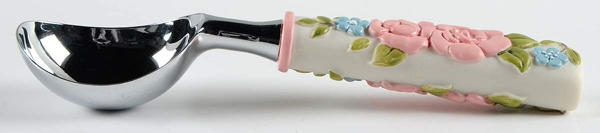 Tea Rose Resin Handle Ice Cream Scoop by Pfaltzgraff-1
