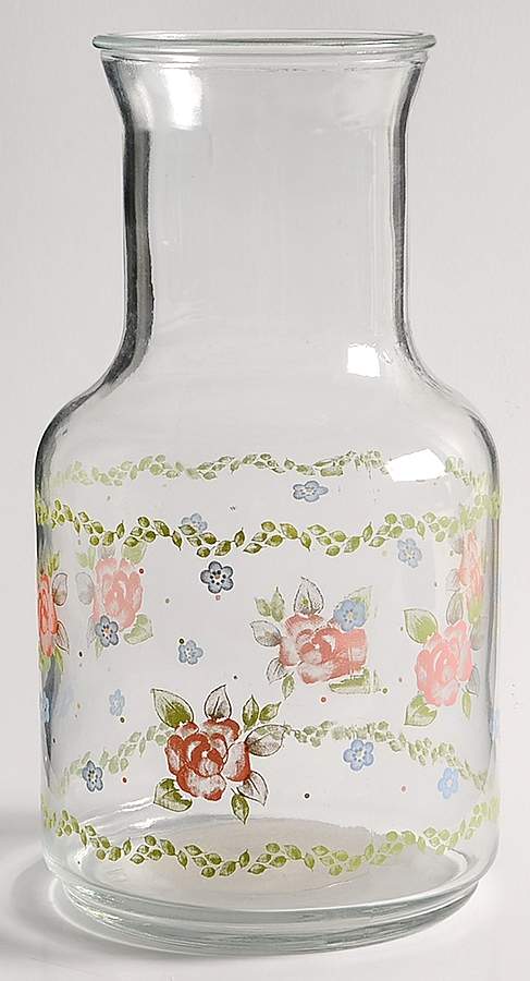 Tea Rose Glassware Decanter No Lid by Pfaltzgraff-1