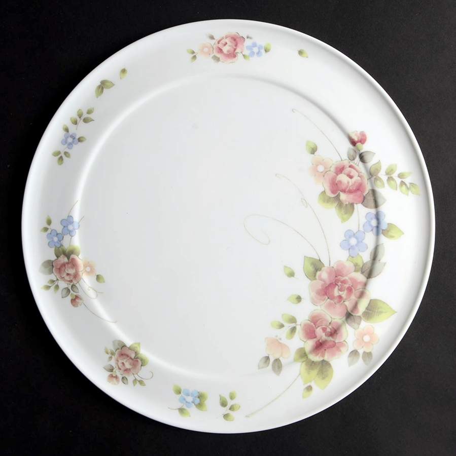 Tea Rose Melamine Cake Plate by Pfaltzgraff-1