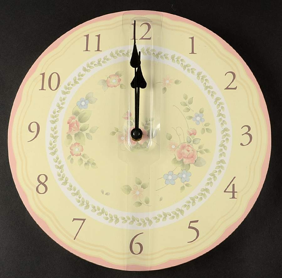 Tea Rose Wood Hanging Wall Clock by Pfaltzgraff-1