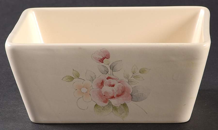 Tea Rose Rectangular Dip Bowl by Pfaltzgraff-1