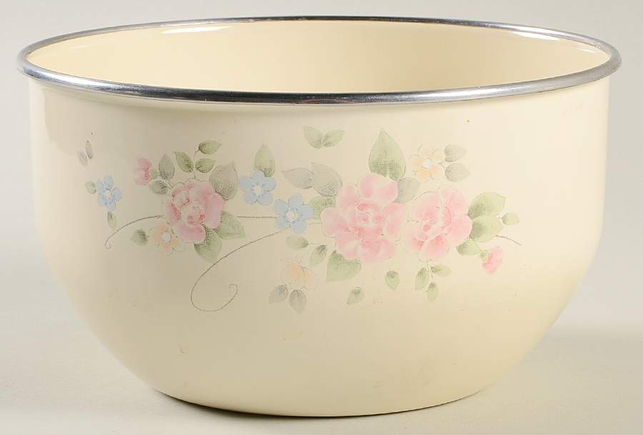 Tea Rose 7" Metal Bowl by Pfaltzgraff-1