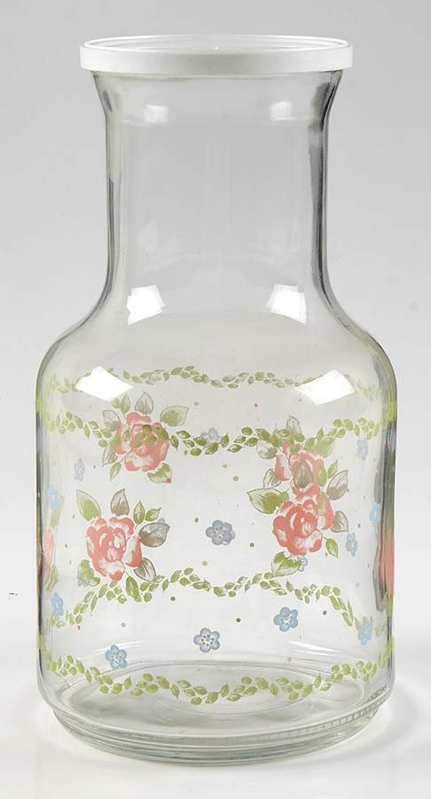 Tea Rose Glassware Carafe with Lid by Pfaltzgraff-1