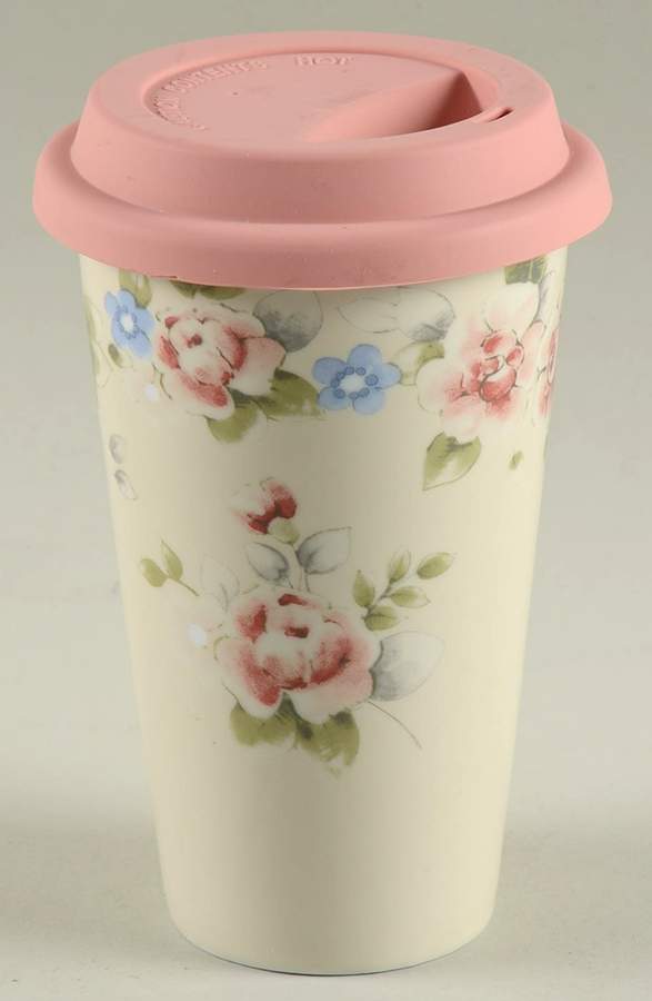 Tea Rose Travel Mug & Silicone Lid by Pfaltzgraff-1