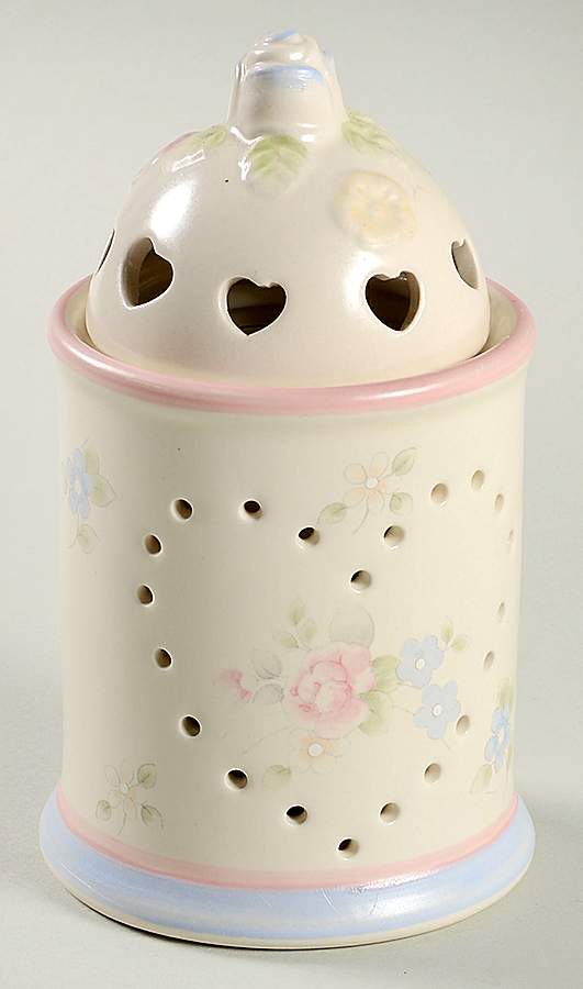 Tea Rose Candle Votive & Lid by Pfaltzgraff-1