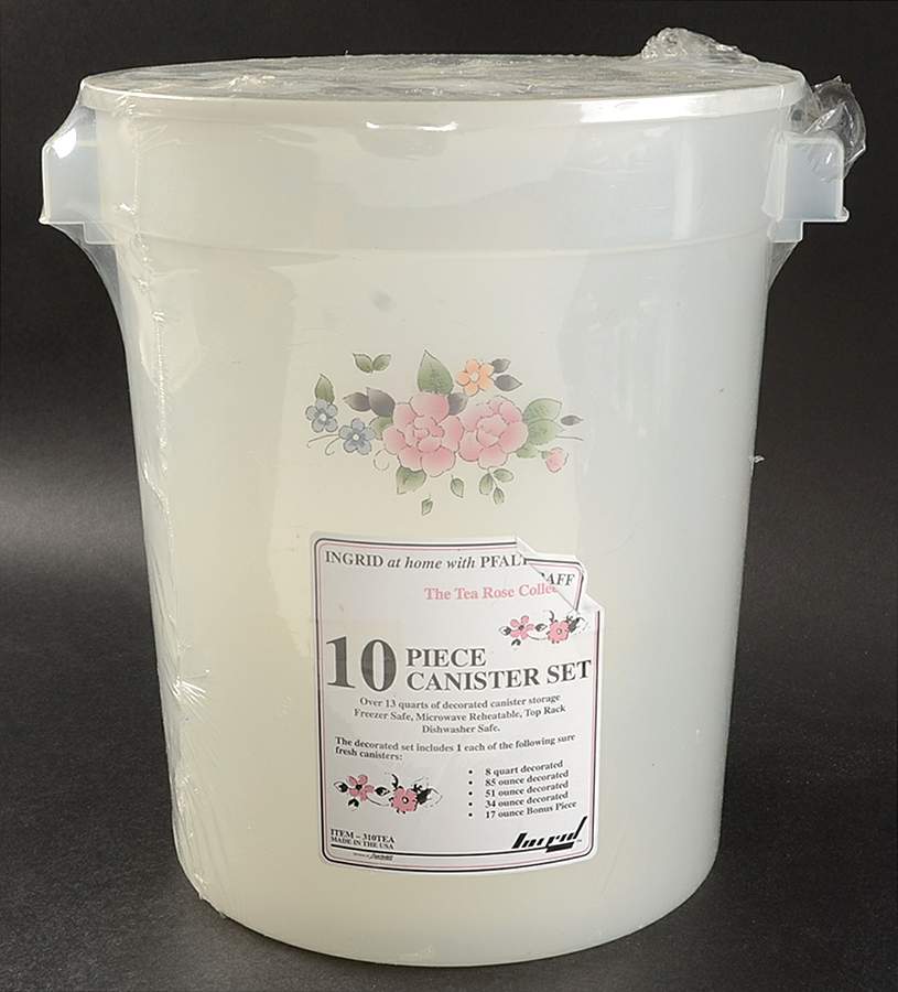 Tea Rose (10 Piece) Plastic Canister Set by Pfaltzgraff-1