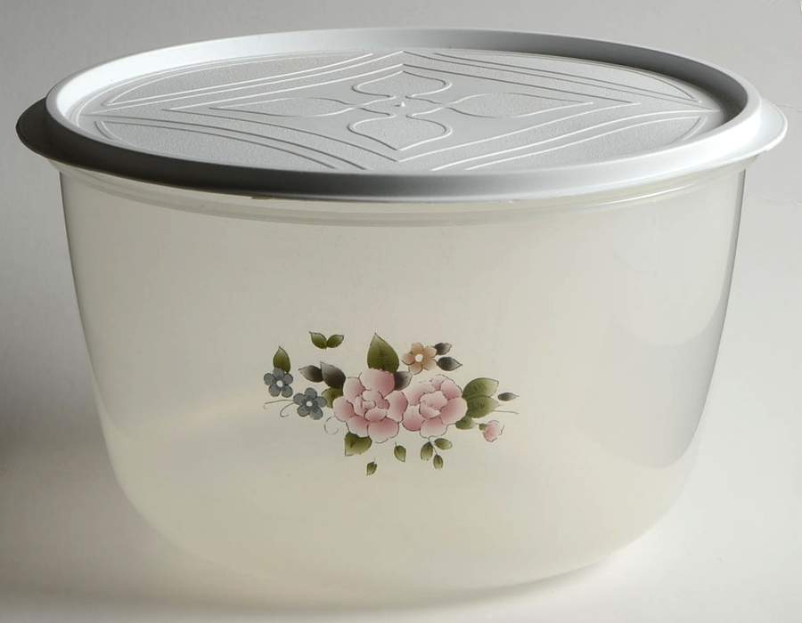 Tea Rose 9" Plastic Nested Storage Bowl & Lid by Pfaltzgraff-1
