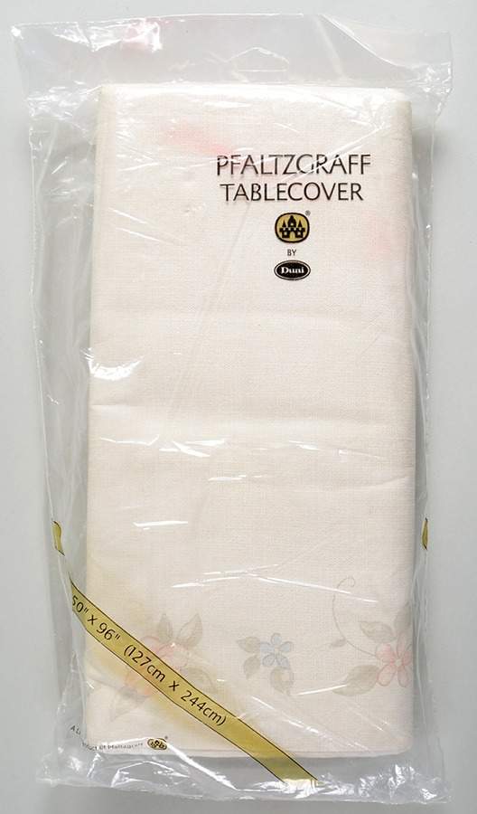 Tea Rose 50" x 96" Disposable Rectangular Tablecover by Pfaltzgraff-1