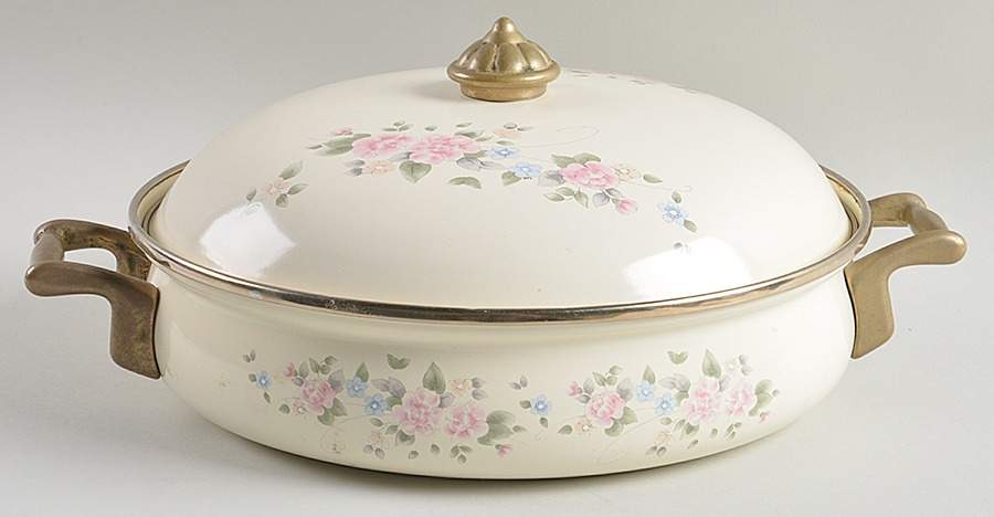 Tea Rose 2.5 Quart Metal Covered Casserole by Pfaltzgraff-1