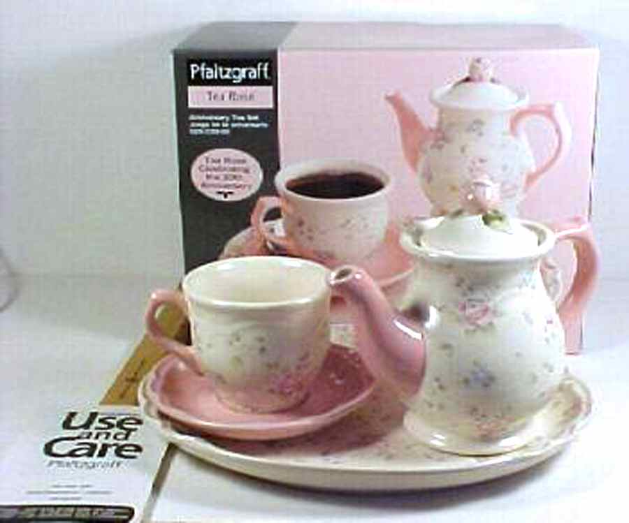 Tea Rose (5 Pc) Anniversary Tea Set (TPM,CSFL,TRAO11) by Pfaltzgraff-1