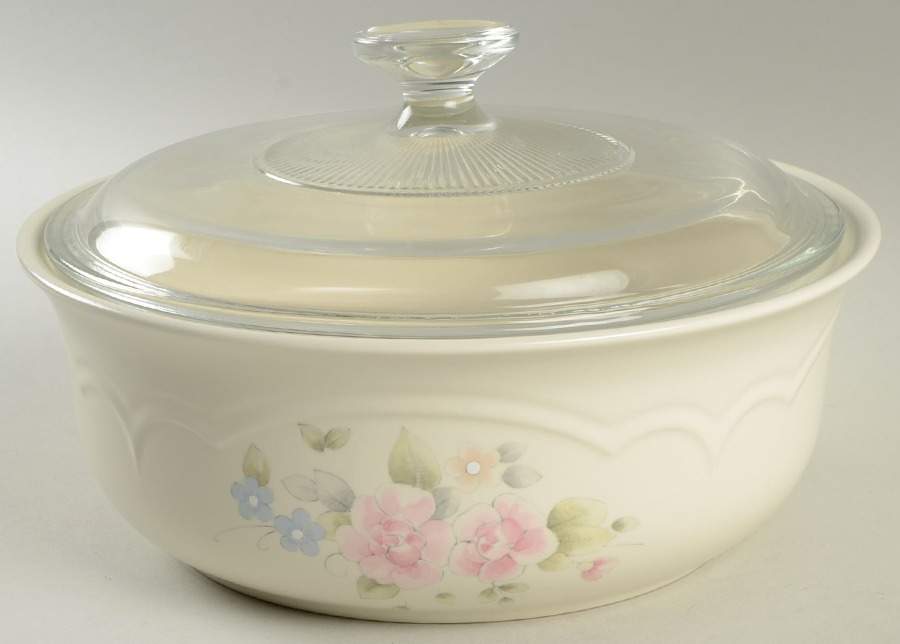 Tea Rose 2 Qt Round Covered Casserole by Pfaltzgraff-1