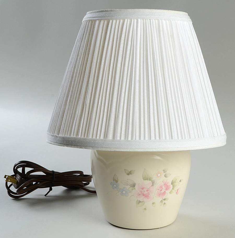 Tea Rose 9" Electric Lamp & Shade by Pfaltzgraff-1