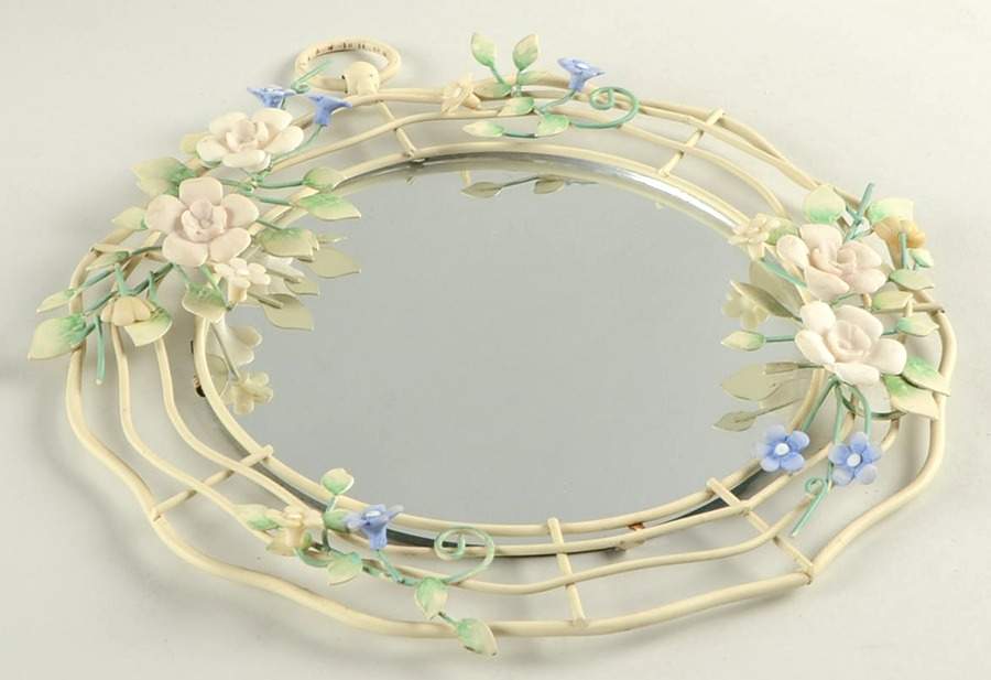 Tea Rose Hanging Wall Mirror by Pfaltzgraff-1