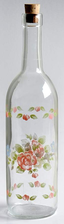 Tea Rose Glassware Bottle No Cork Stopper by Pfaltzgraff-1