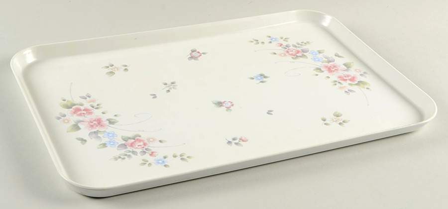 Tea Rose 17" Rectangular Melamine Tray by Pfaltzgraff-1