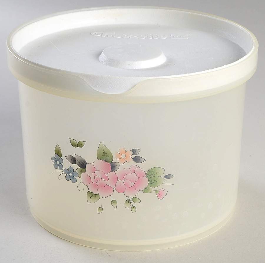 Tea Rose 4" Plastic Storage Jar & Lid by Pfaltzgraff-1