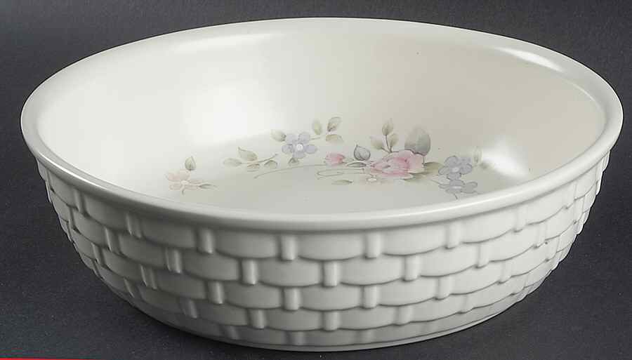 Tea Rose 8" Wicker Bowl by Pfaltzgraff-1