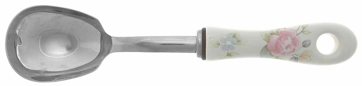 Tea Rose Salad Serving Spoon with Stainless Bowl by Pfaltzgraff-1